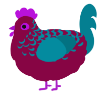 A maroon and sea chicken with a half-lace pattern