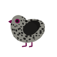 (unnamed), a ash and sable chicken with a speckle pattern