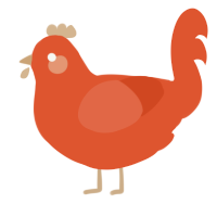 A vermilion chicken
