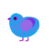 (unnamed), a sky and blurple chicken with a speckle pattern