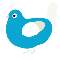 A cerulean and white chicken