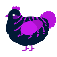 A tumblr and amethyst chicken with a half-bar pattern