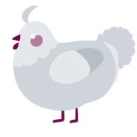 A mist chicken with a head pattern