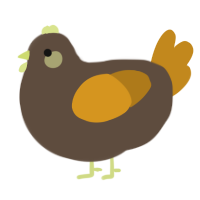 A bark and ochre chicken