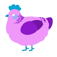 A lavender and violet chicken with a neck-band pattern