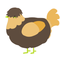 A bark and honey chicken with a head pattern