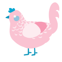 A rose chicken with a half-lace pattern