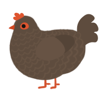 A bark chicken with a lace pattern