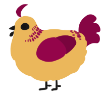 A honey and maroon chicken with a neck-band pattern