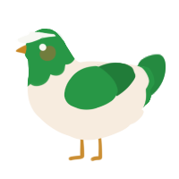 A cream and viridian chicken with a head pattern