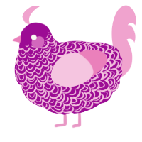 A plum and pink chicken with a double-lace pattern
