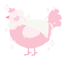 A rose chicken with a head pattern