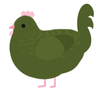 A olive chicken with a half-lace pattern