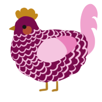 A wine and pink chicken with a lace pattern
