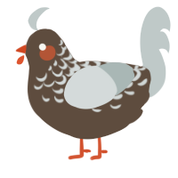 A bark and silver chicken with a half-lace pattern