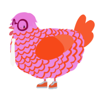 A leaf and cerulean chicken with a lace pattern