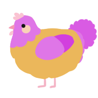 A honey and orchid chicken with a head pattern