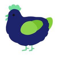 A navy and grass chicken