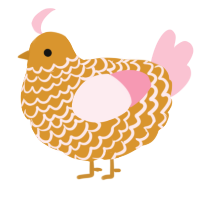 A orange and rose chicken with a lace pattern