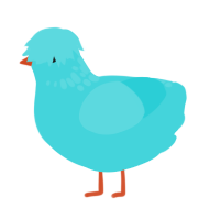 A aqua chicken with a neck-speckle pattern