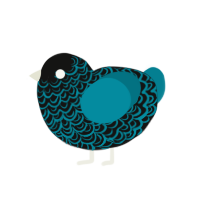 (unnamed), a black and sea chicken with a double-lace pattern