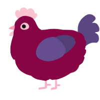A maroon and overcast chicken