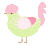A apple and rose chicken with a half-lace pattern