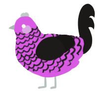 A orchid and sable chicken with a lace pattern