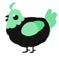 A black and spring chicken with a head pattern