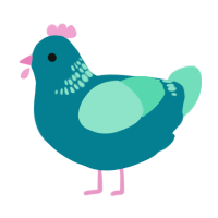 A sea and mint chicken with a neck-band pattern