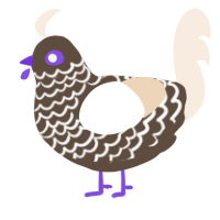 A bark and cream chicken with a lace pattern