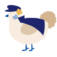 A cream and beige chicken