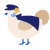A cream and beige chicken