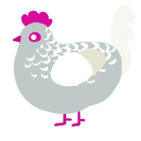 A silver and white chicken with a half-lace pattern