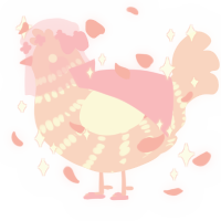 A rose chicken with a bar pattern