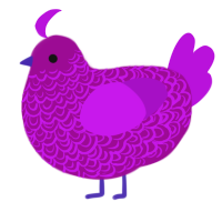 A plum and amethyst chicken with a double-lace pattern