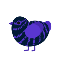 Indigogo, a tumblr and indigo chicken with a speckle pattern