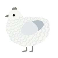 A white and mist chicken with a lace pattern