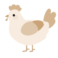 A cream and beige chicken