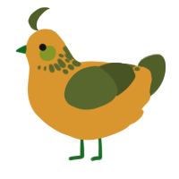 A orange and olive chicken with a neck-speckle pattern