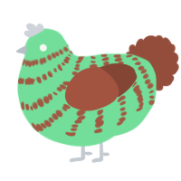 A spring and russet chicken with a bar pattern