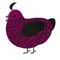 A wine and sable chicken with a lace pattern