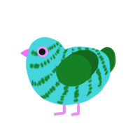 (unnamed), a aqua and leaf chicken with a bar pattern