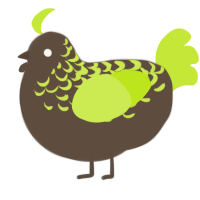 A bark and lime chicken with a half-lace pattern