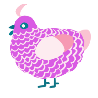 A orchid and rose chicken with a lace pattern