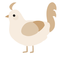 A cream and beige chicken