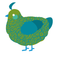 A chartreuse and sea chicken with a double-lace pattern