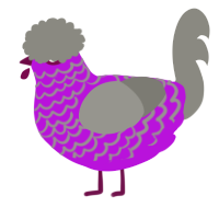 A amethyst and ash chicken with a lace pattern