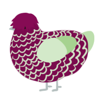 A wine and gluppy chicken with a lace pattern