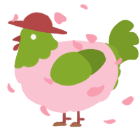 A rose and chartreuse chicken with a head pattern